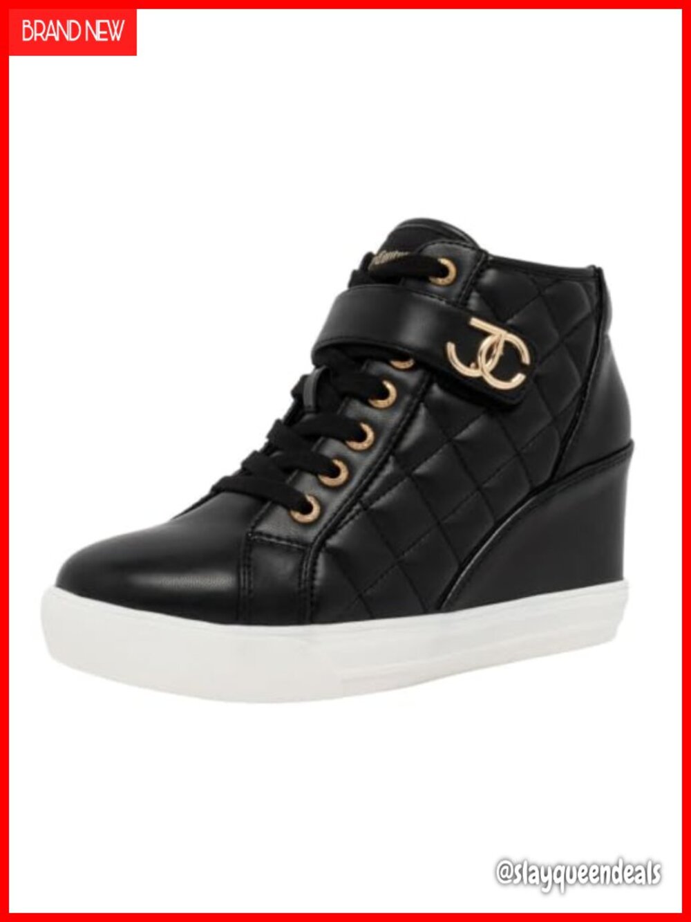 Juicy Couture Women's Platform Wedge High-Top Sneakers Quilted